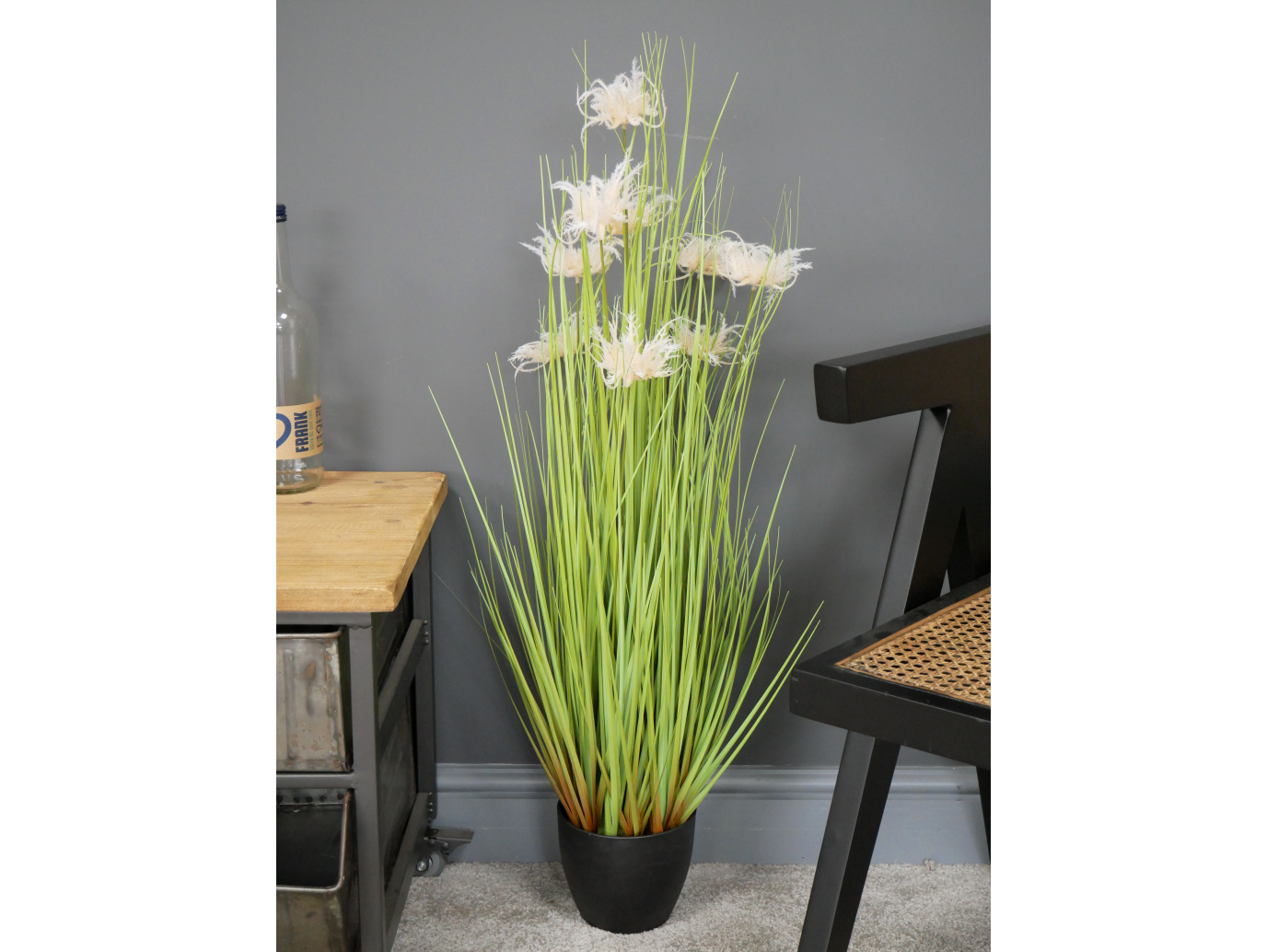 Artificial Grass With White Flowers