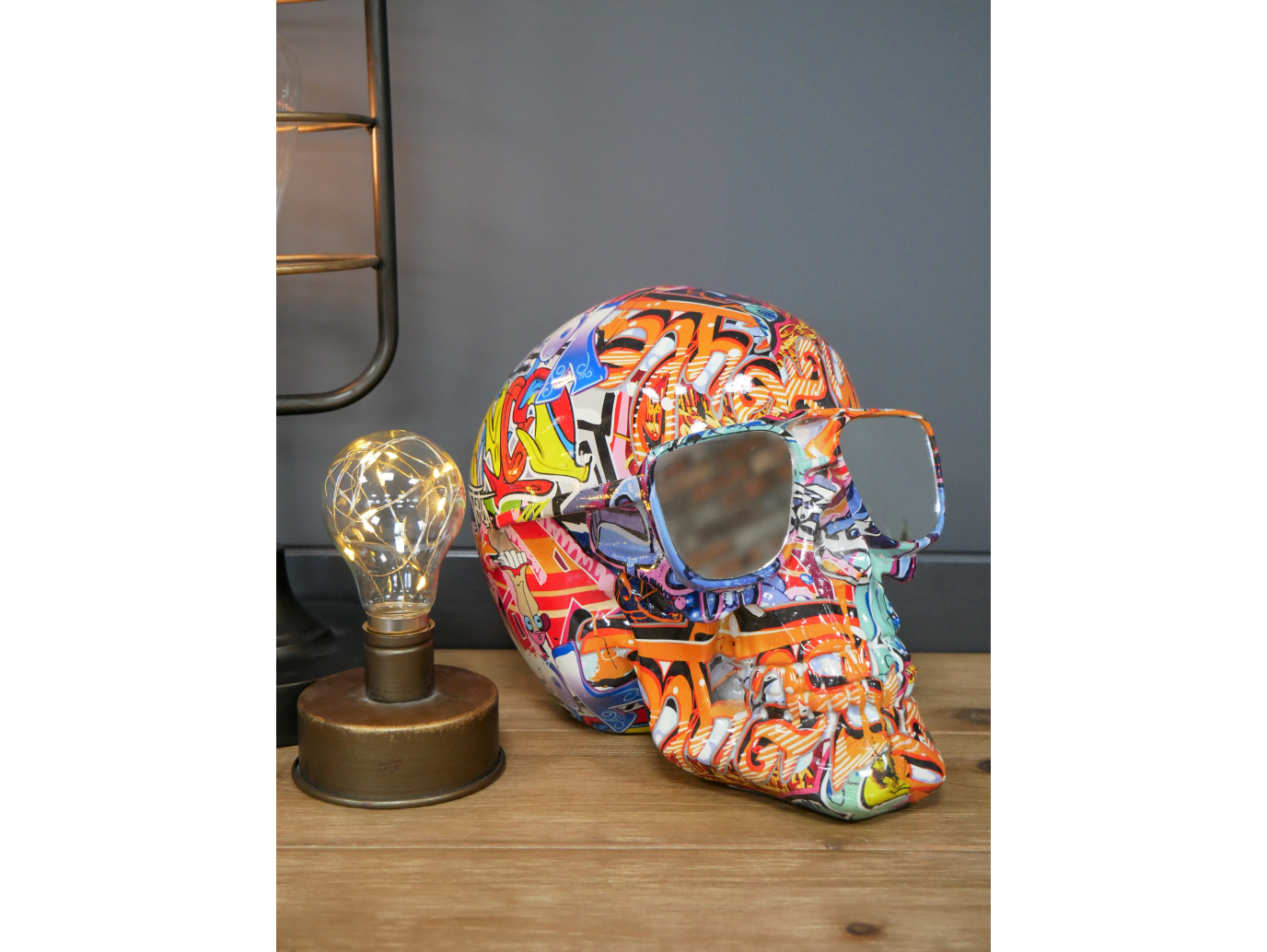 Skull With Mirrored Shades