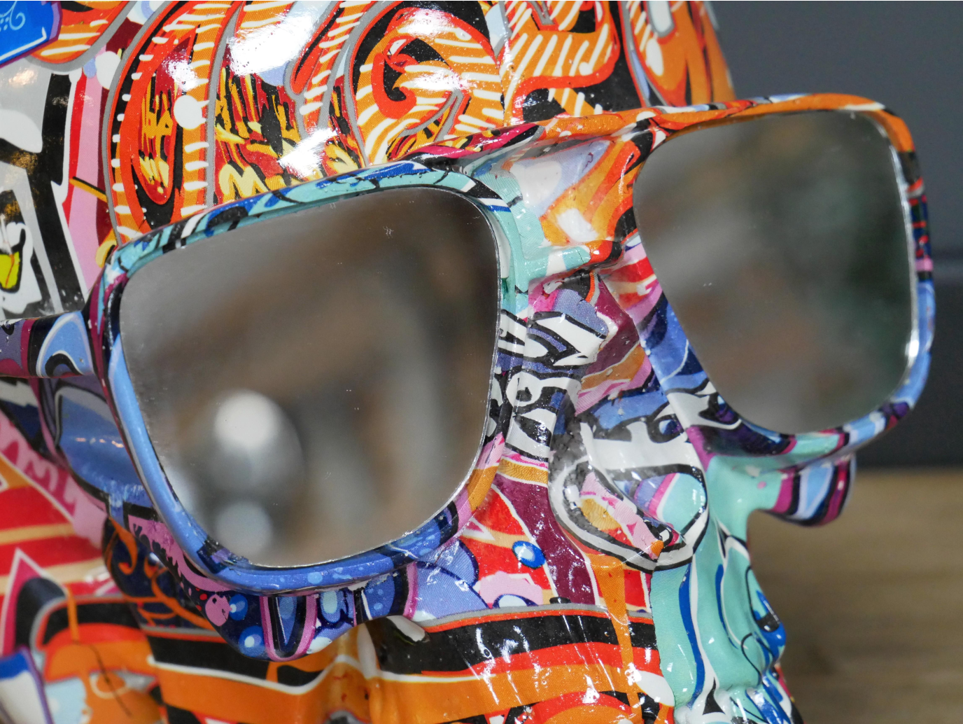 Skull With Mirrored Shades