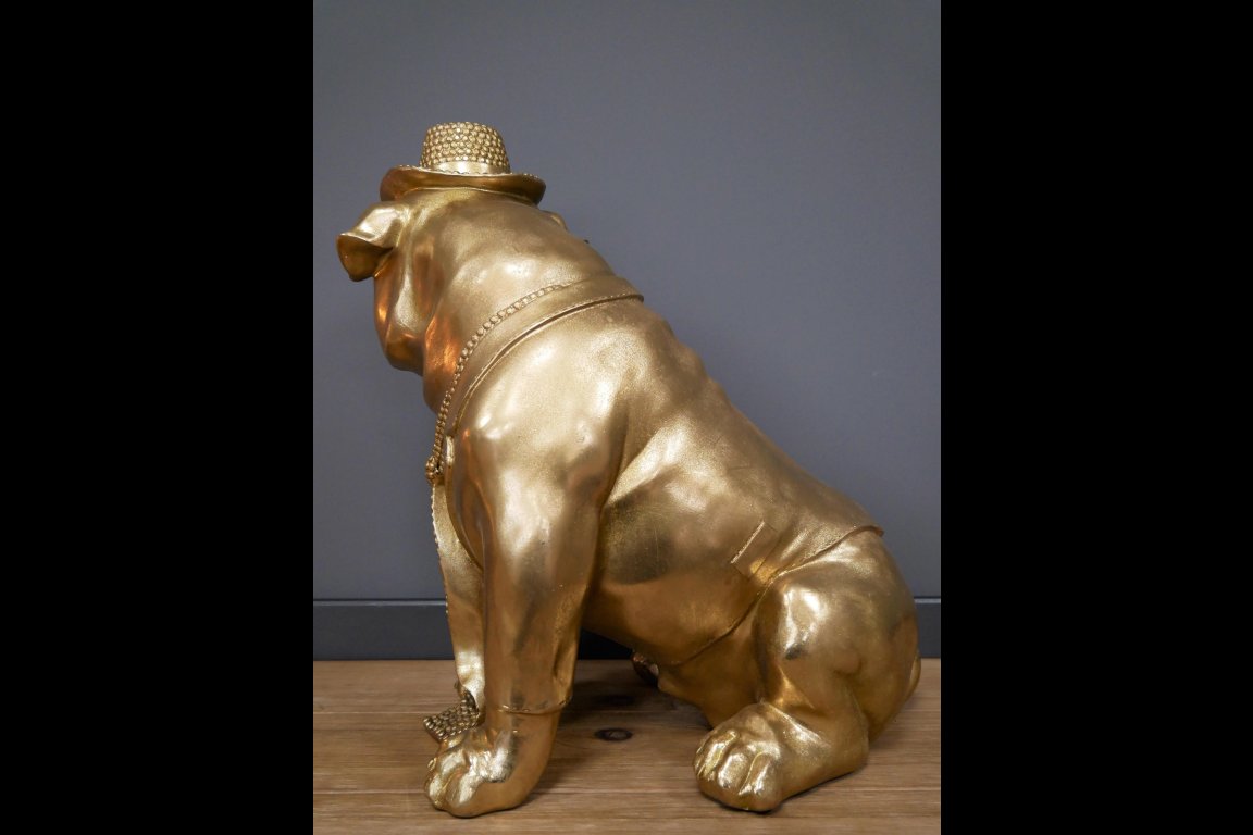 Bulldog With Hat & Tie