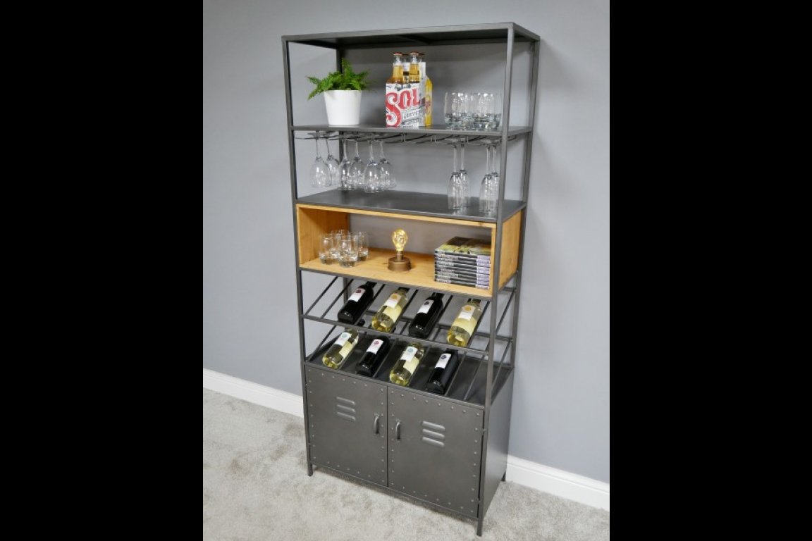 Retro Industrial Wine Cabinet
