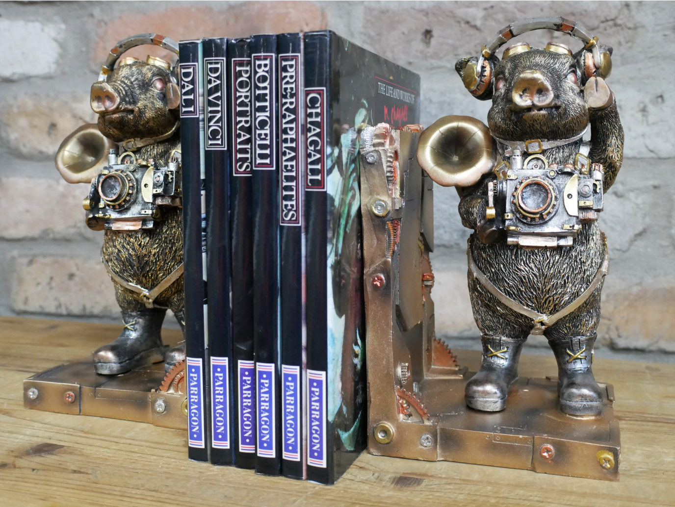 Steampunk Pig Bookends