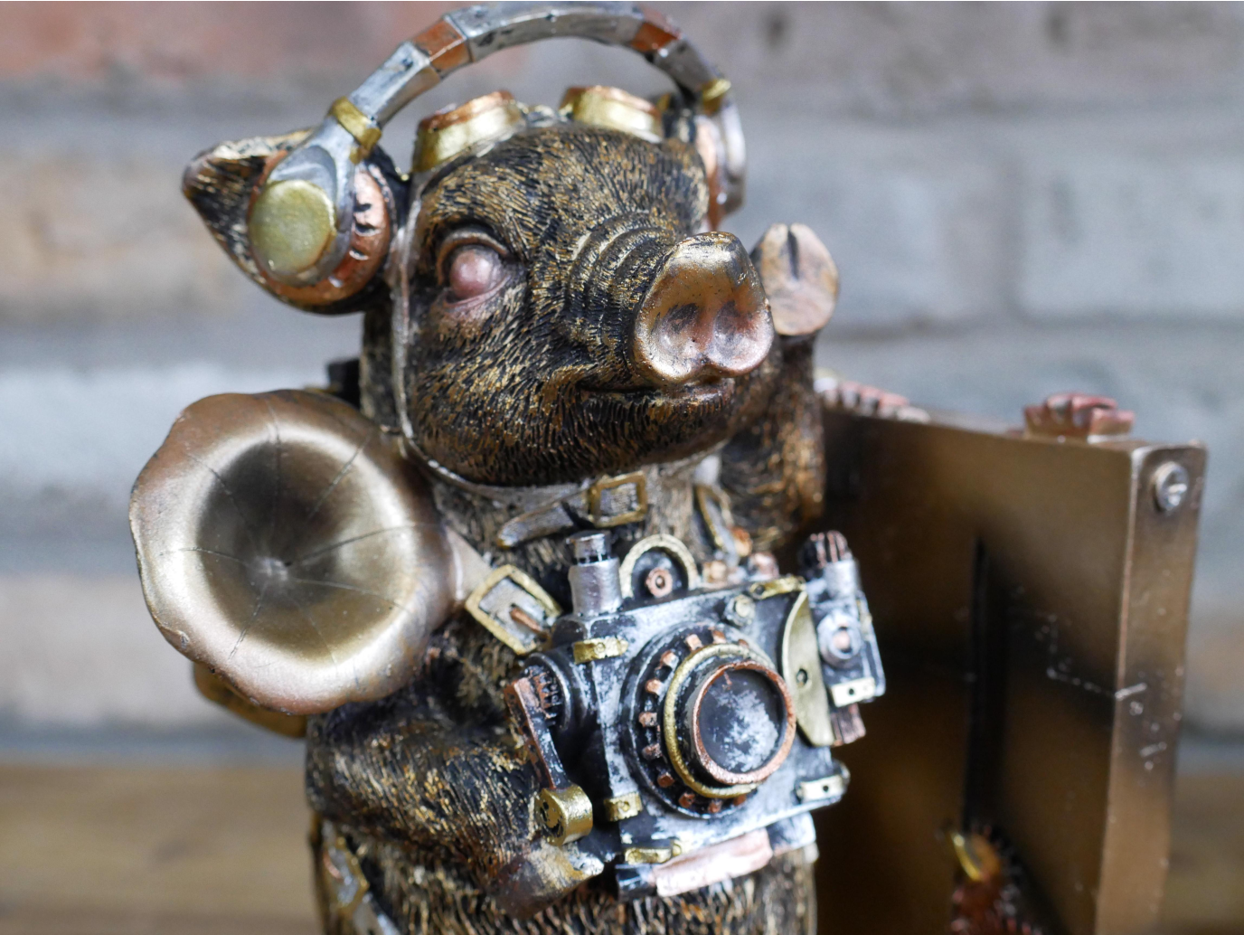 Steampunk Pig Bookends