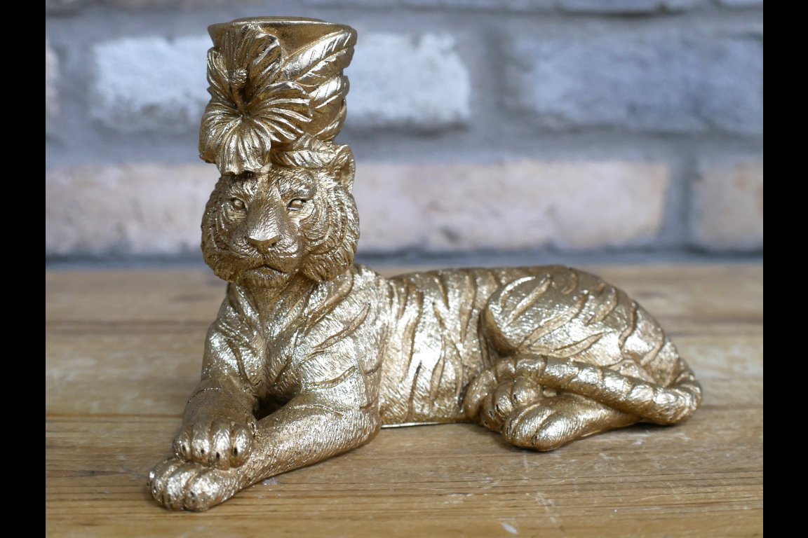 Laying Tiger Candle Holder