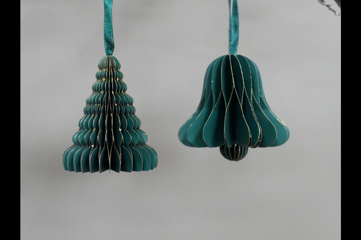 Set Of 4 Decorations (8cm) - Green