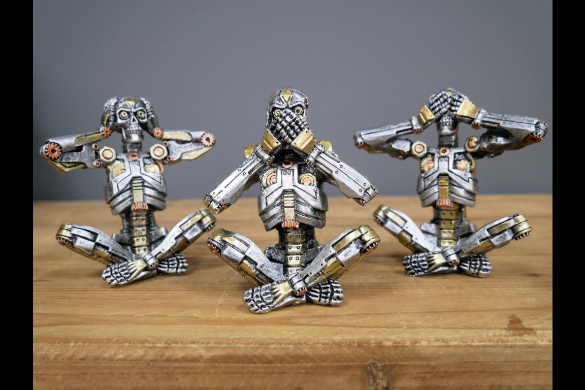 Set Of 3 Steampunk Skeletons