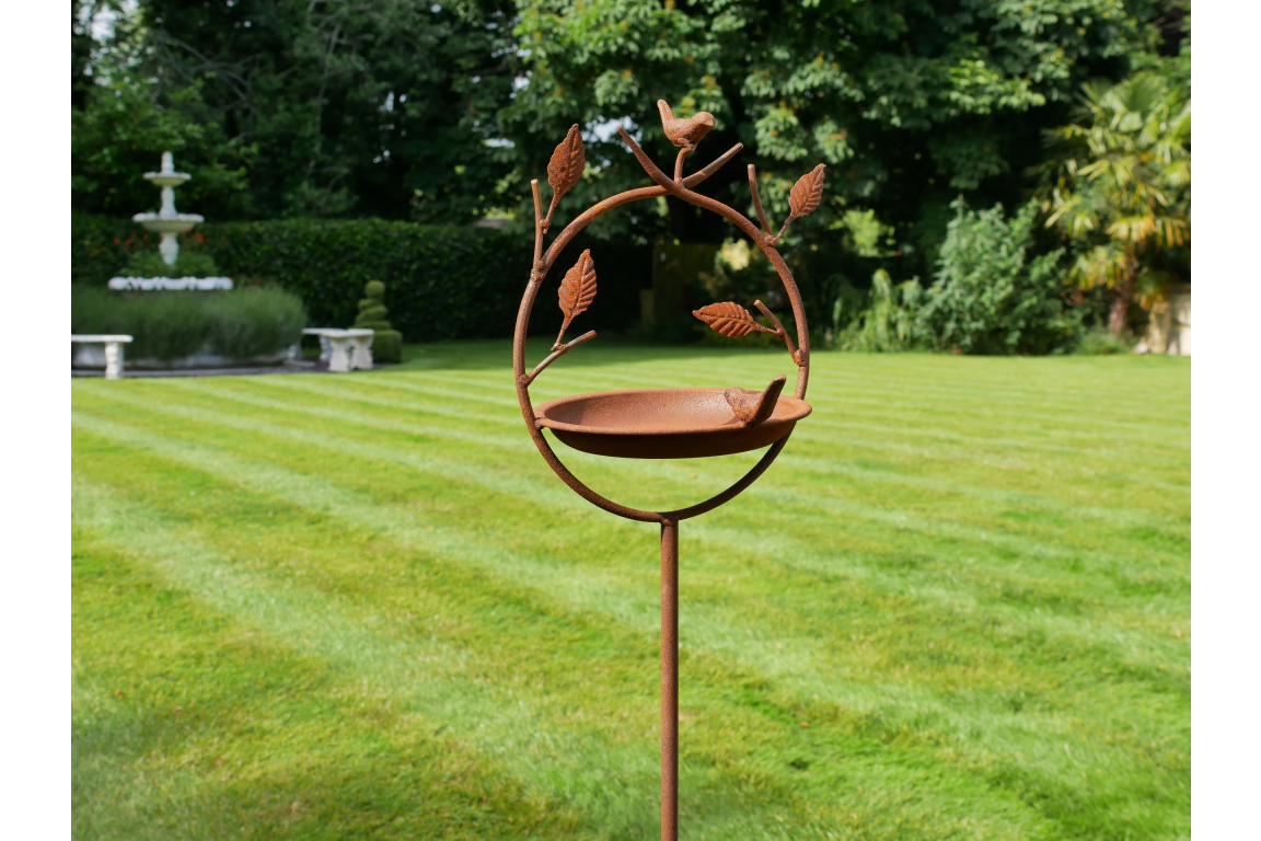 Rusty Bird Feeder Stake