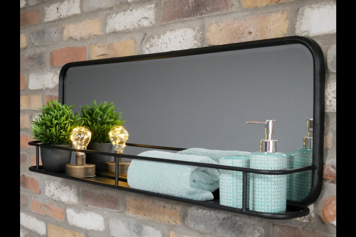 Industrial Shelf With Mirror