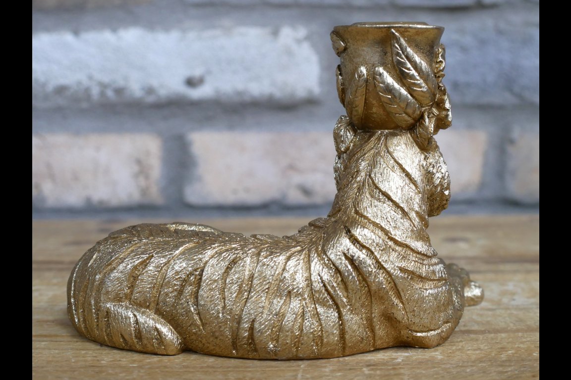 Laying Tiger Candle Holder
