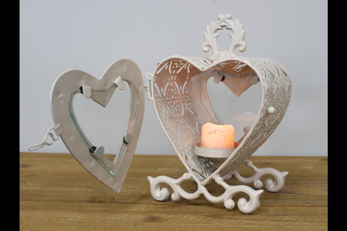 Small Heart Lantern - Cream