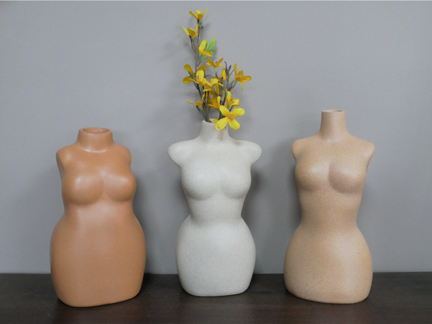 Set Of 3 Body Vases