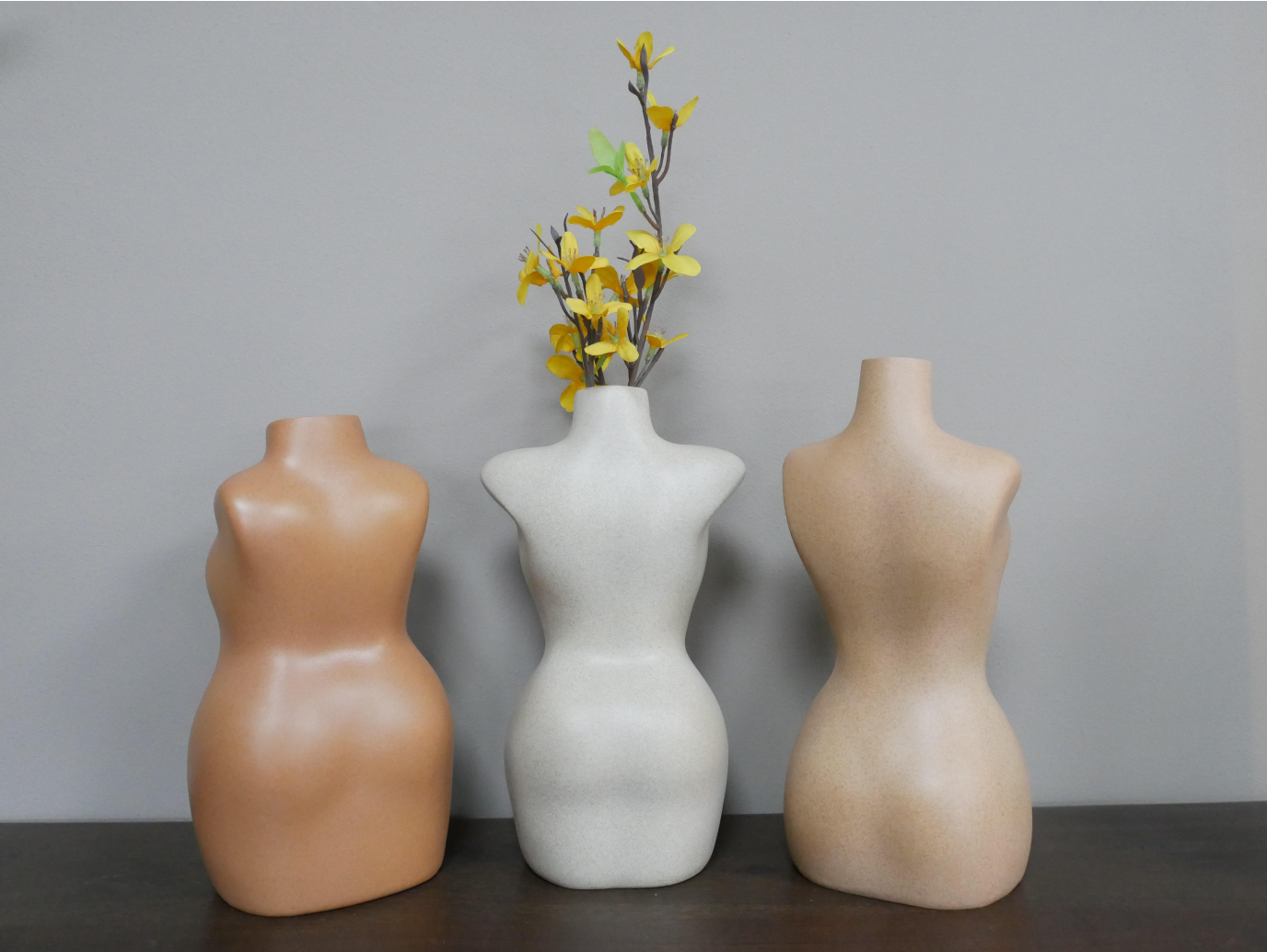 Set Of 3 Body Vases