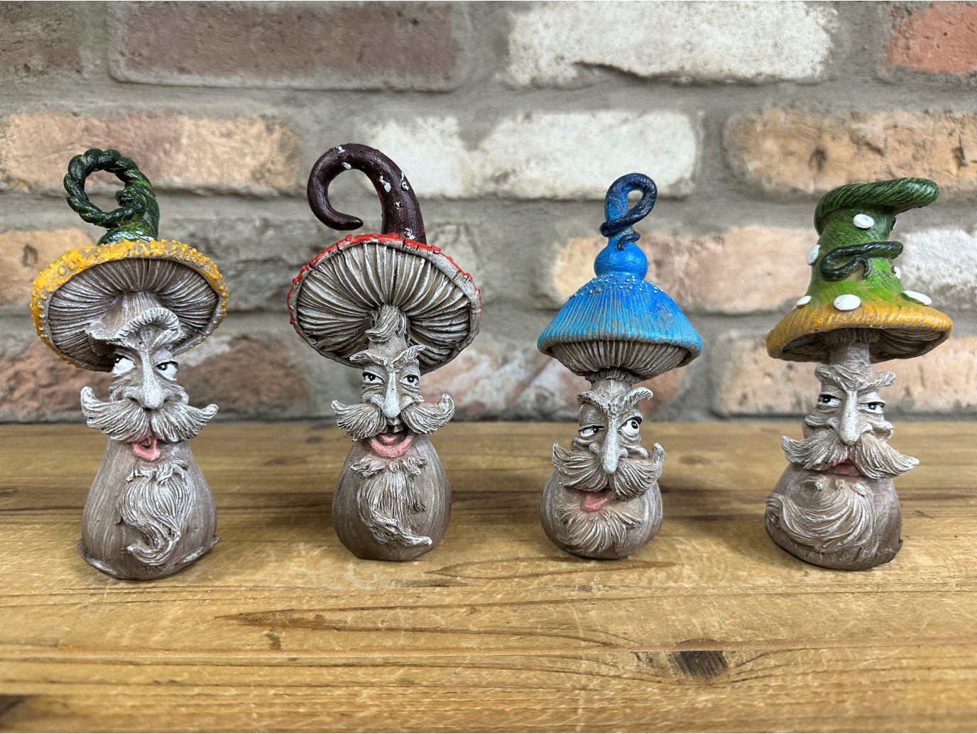 Set Of Four Mushroom People