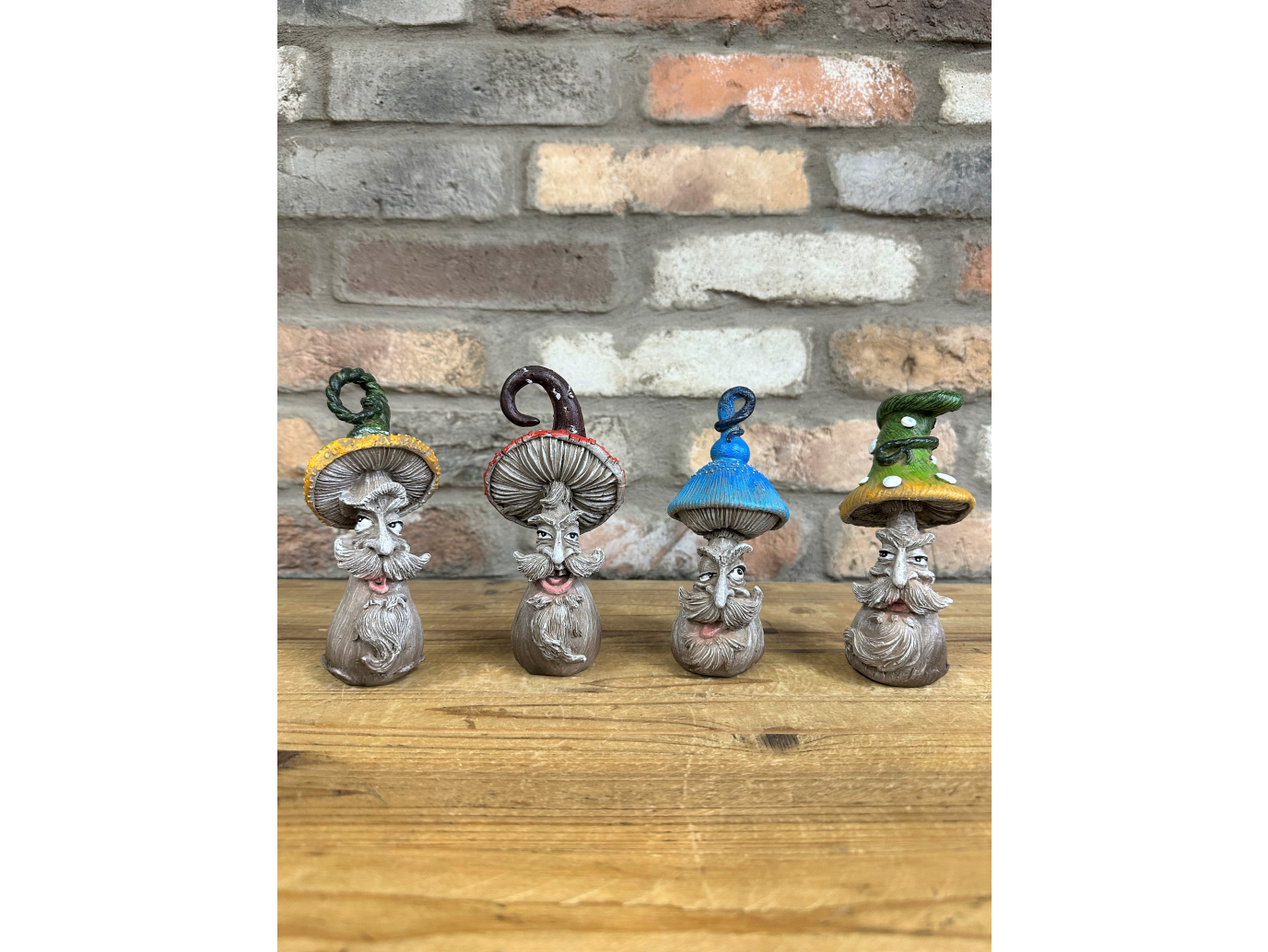 Set Of Four Mushroom People