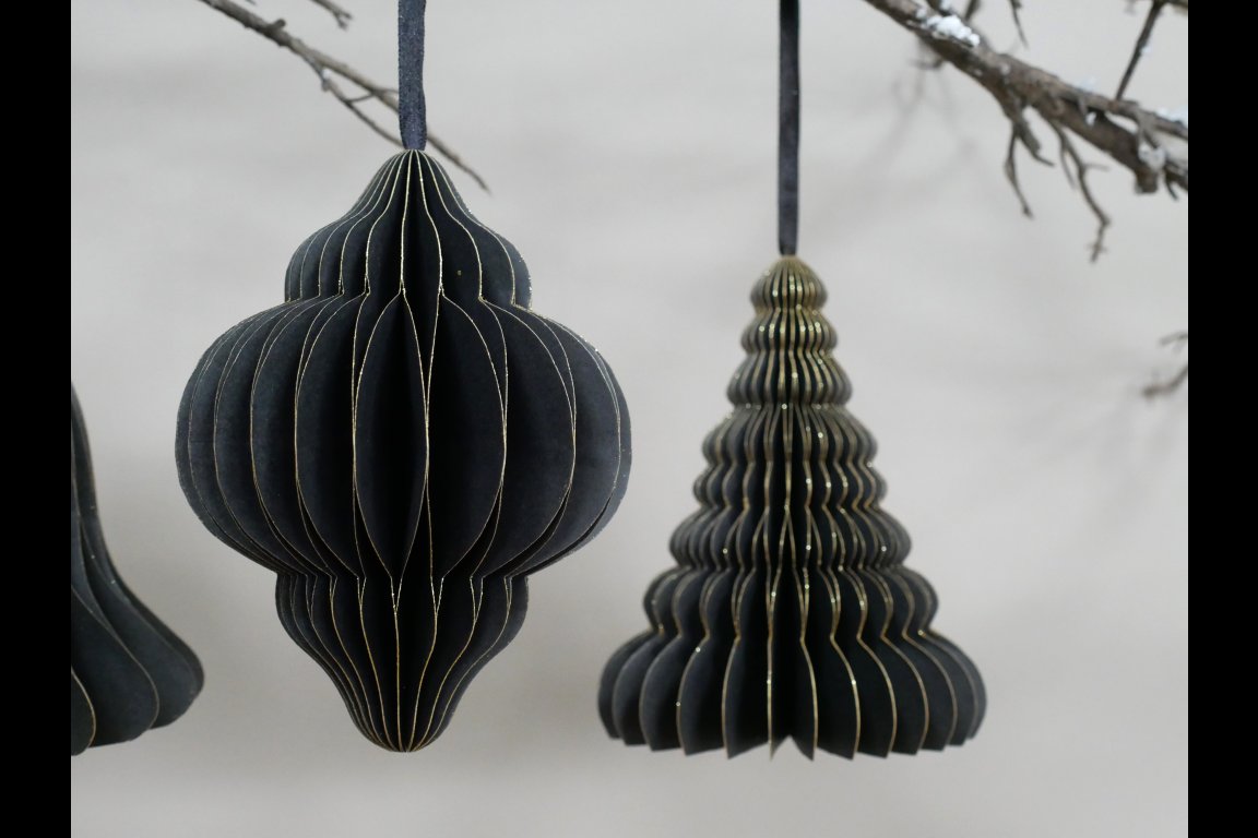 Set Of 4 Decorations (15cm) - Black