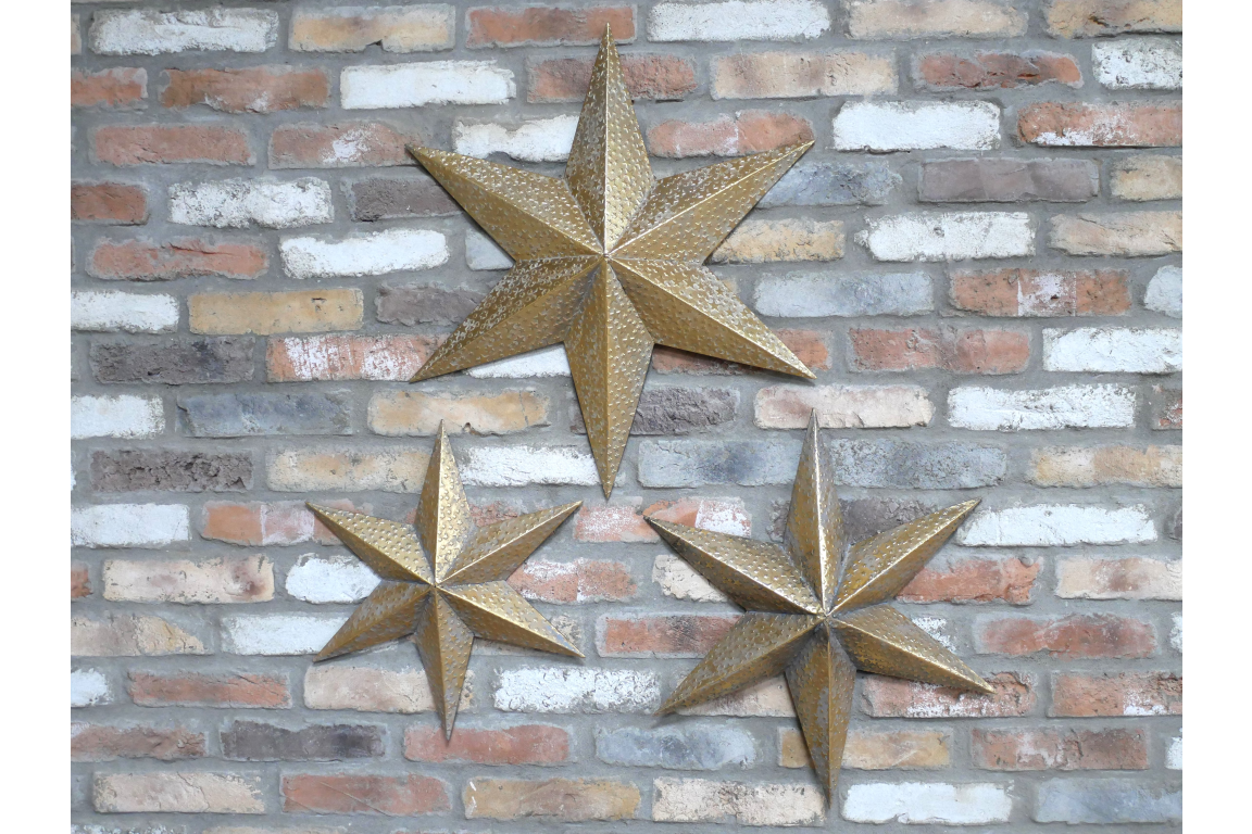 Set Of 3 Stars Wall Decorations