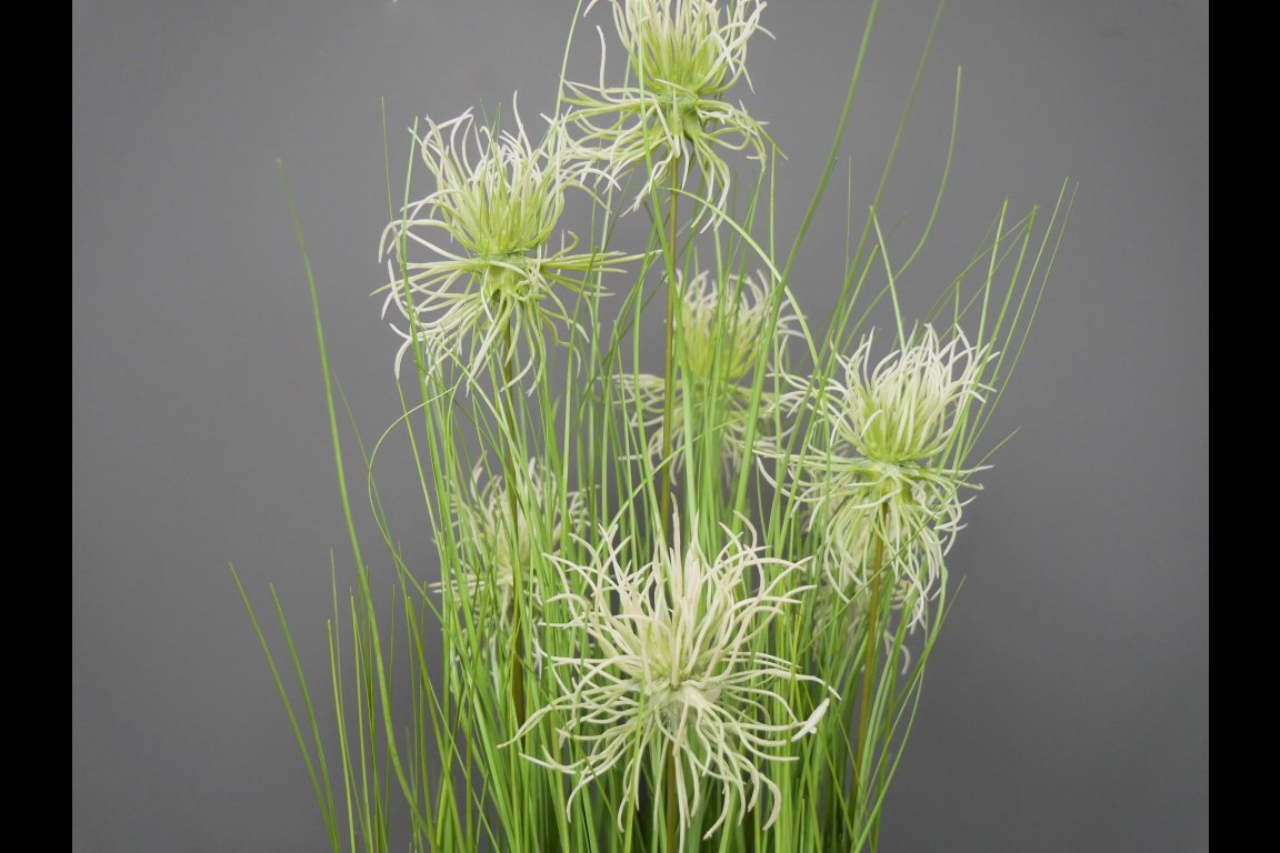 Artificial Grass With White Flowers