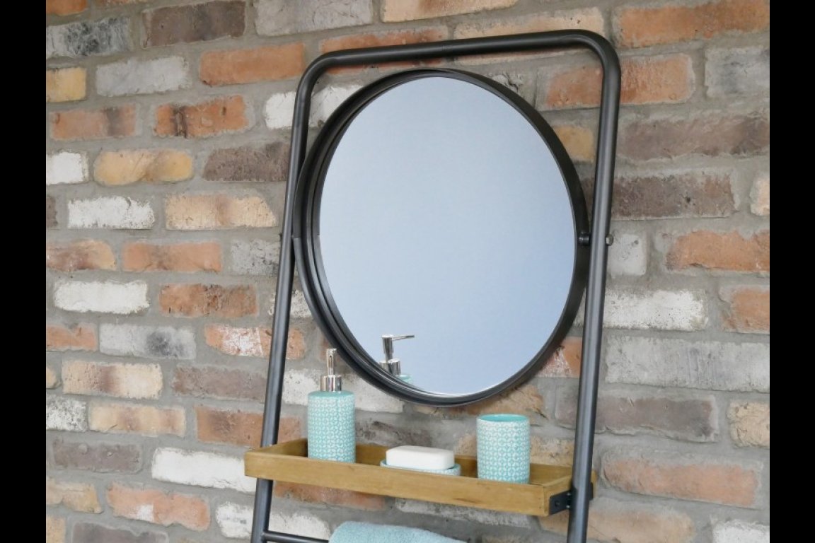 Industrial Shelves & Mirror