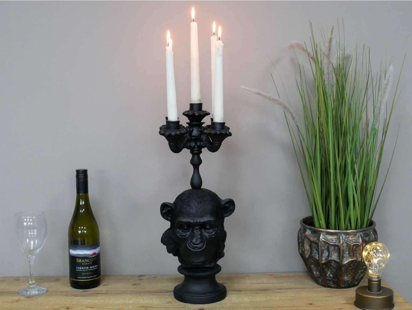 Monkey Head Candle Holder