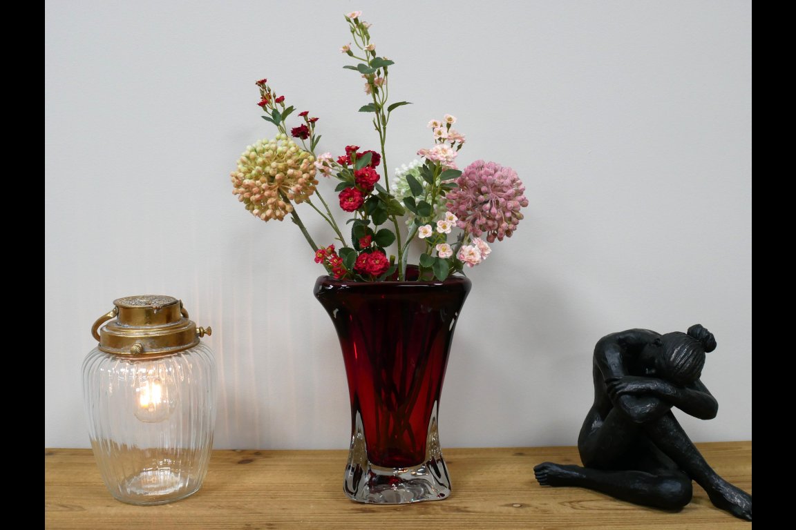 Red Glass Vase