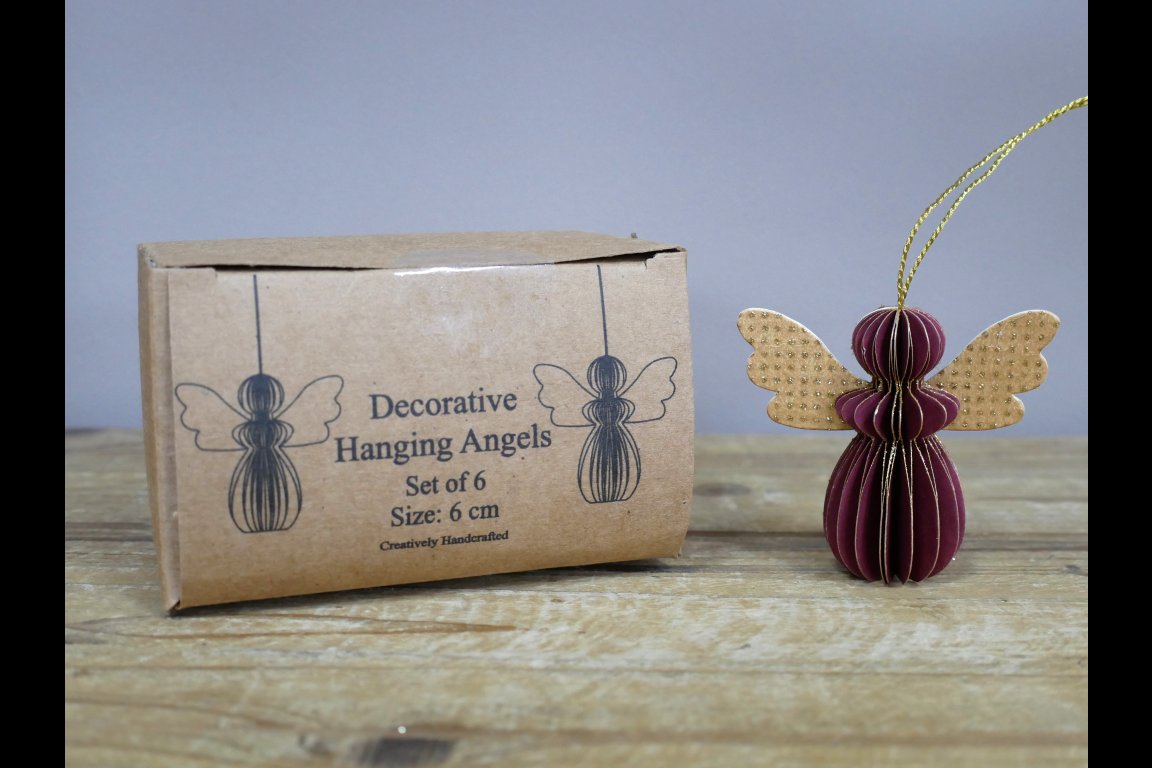 Set Of 6 Angels - Red