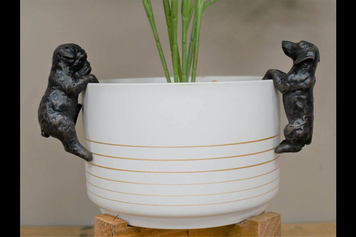 Set Of Two Dog Pot Hangers