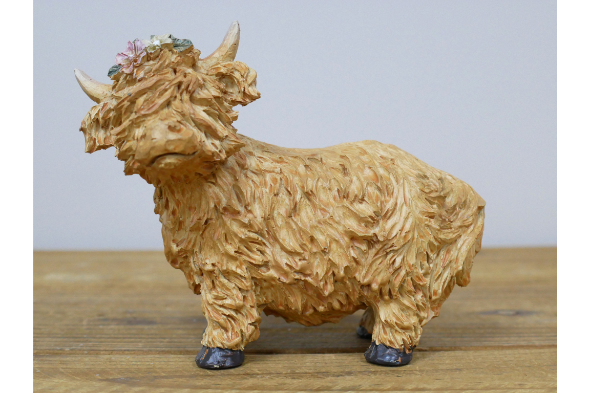 Highland Cow With Flower Headband