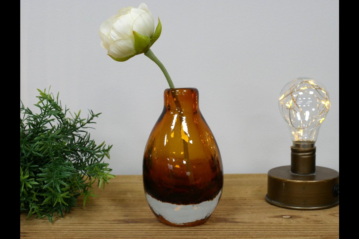 Small Amber Glass Vase