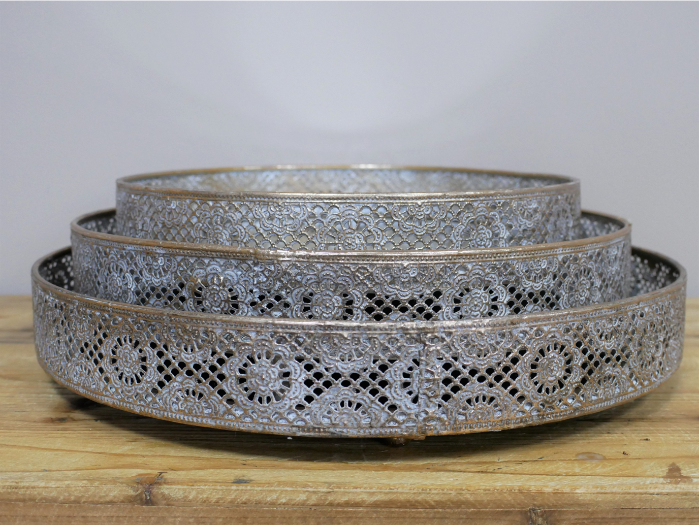 Set Of 3 Mirrored Trays