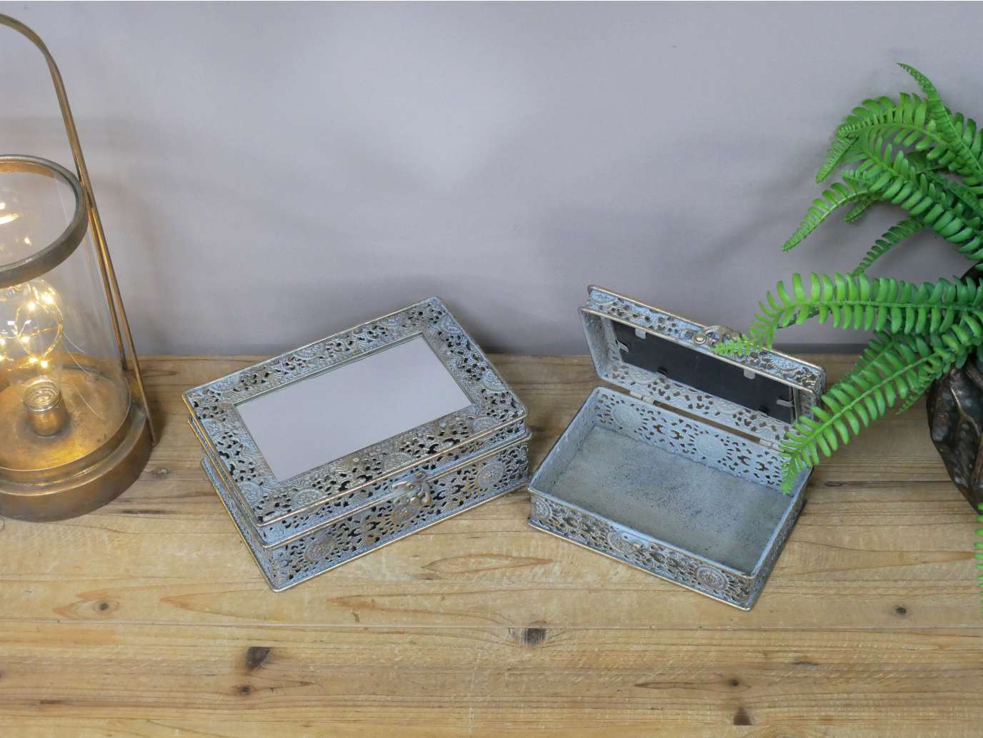 Set Of 2 Mirrored Boxes
