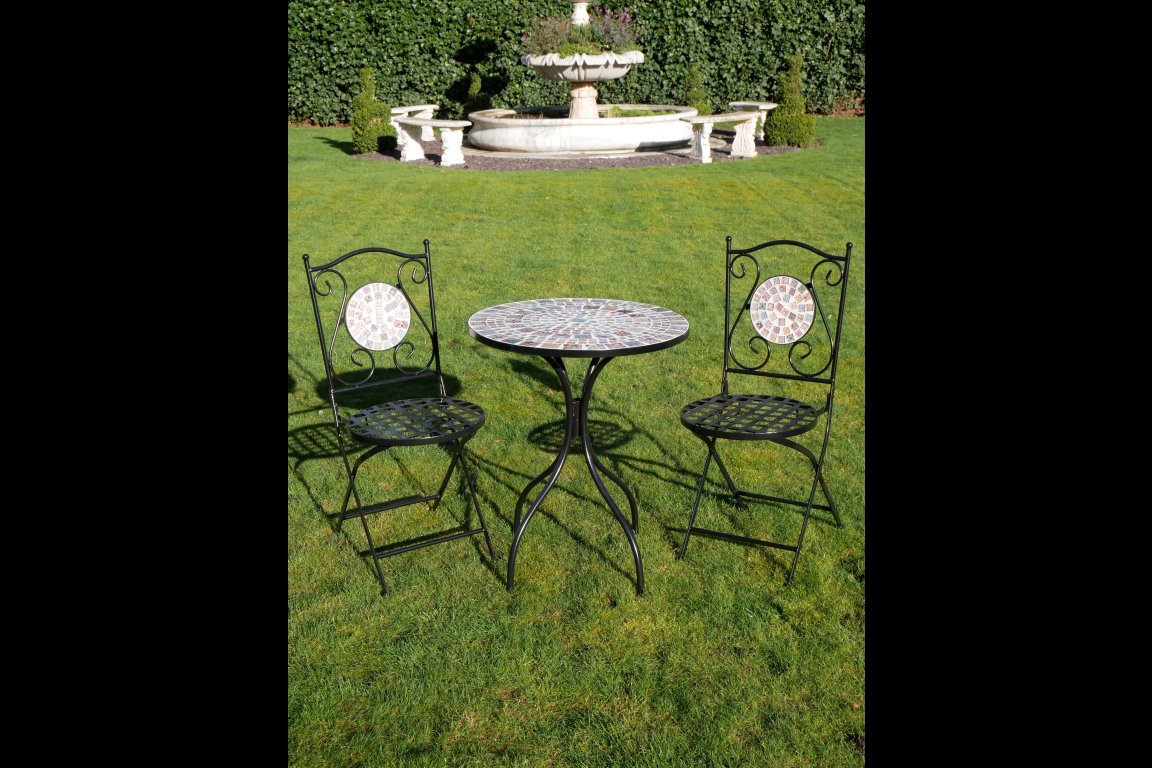 Mosaic Table & Two Chairs (T42)