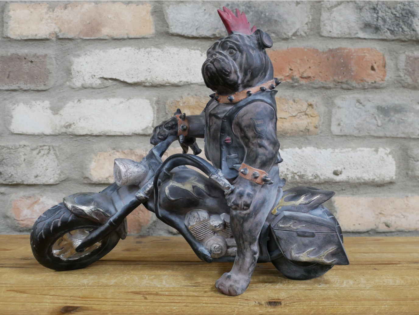 Bulldog On Motorbike
