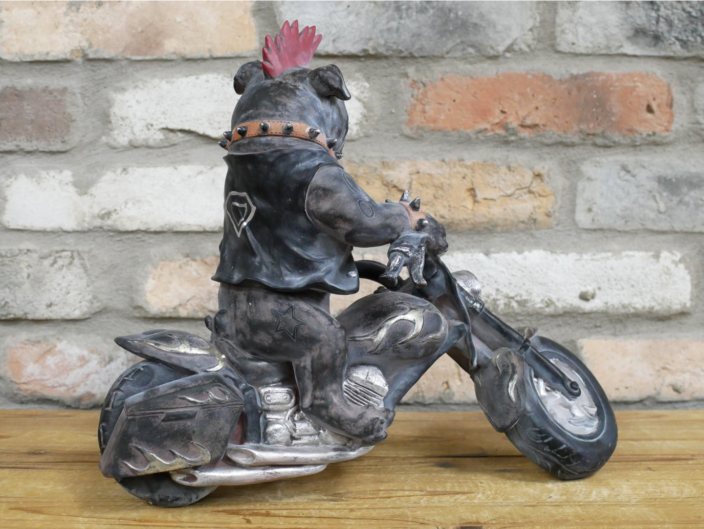 Bulldog On Motorbike