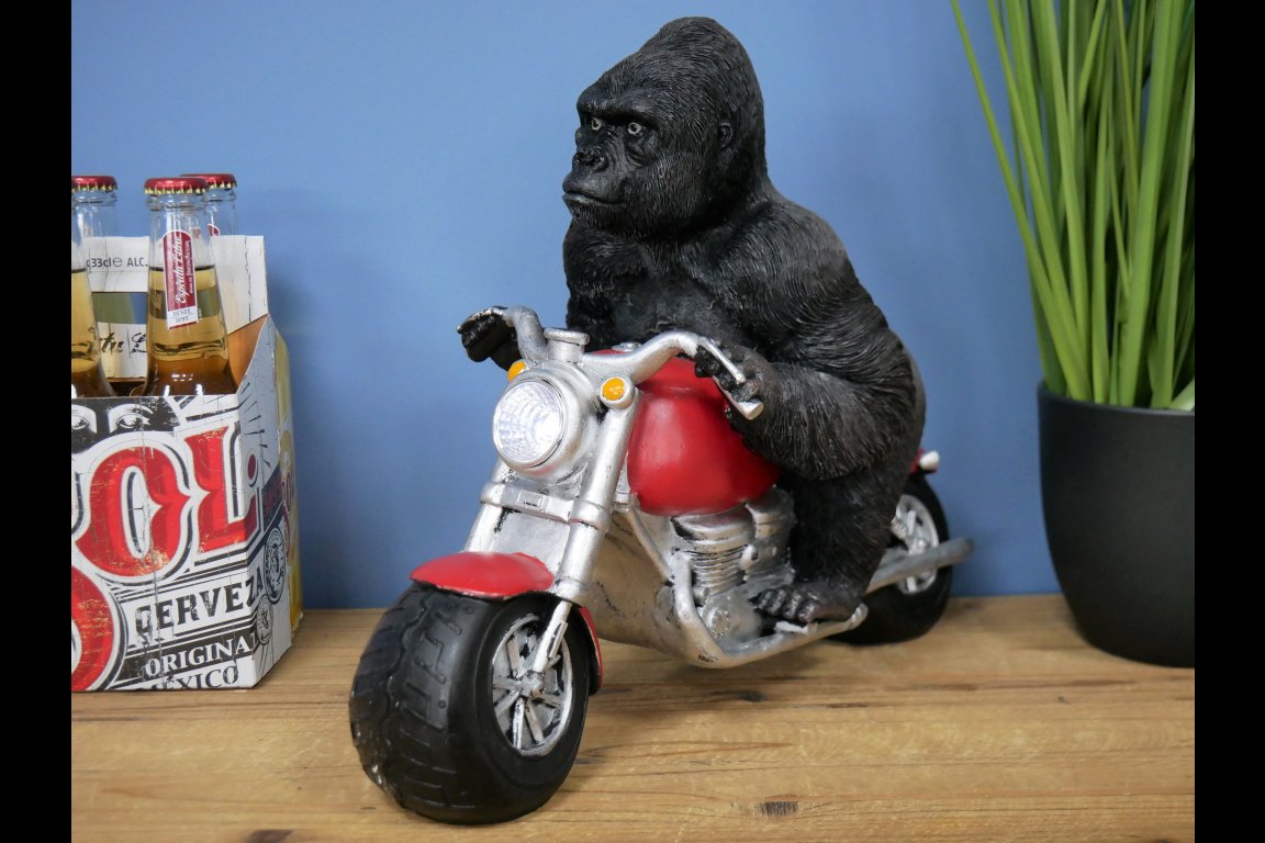 Gorilla On Motorbike With Light