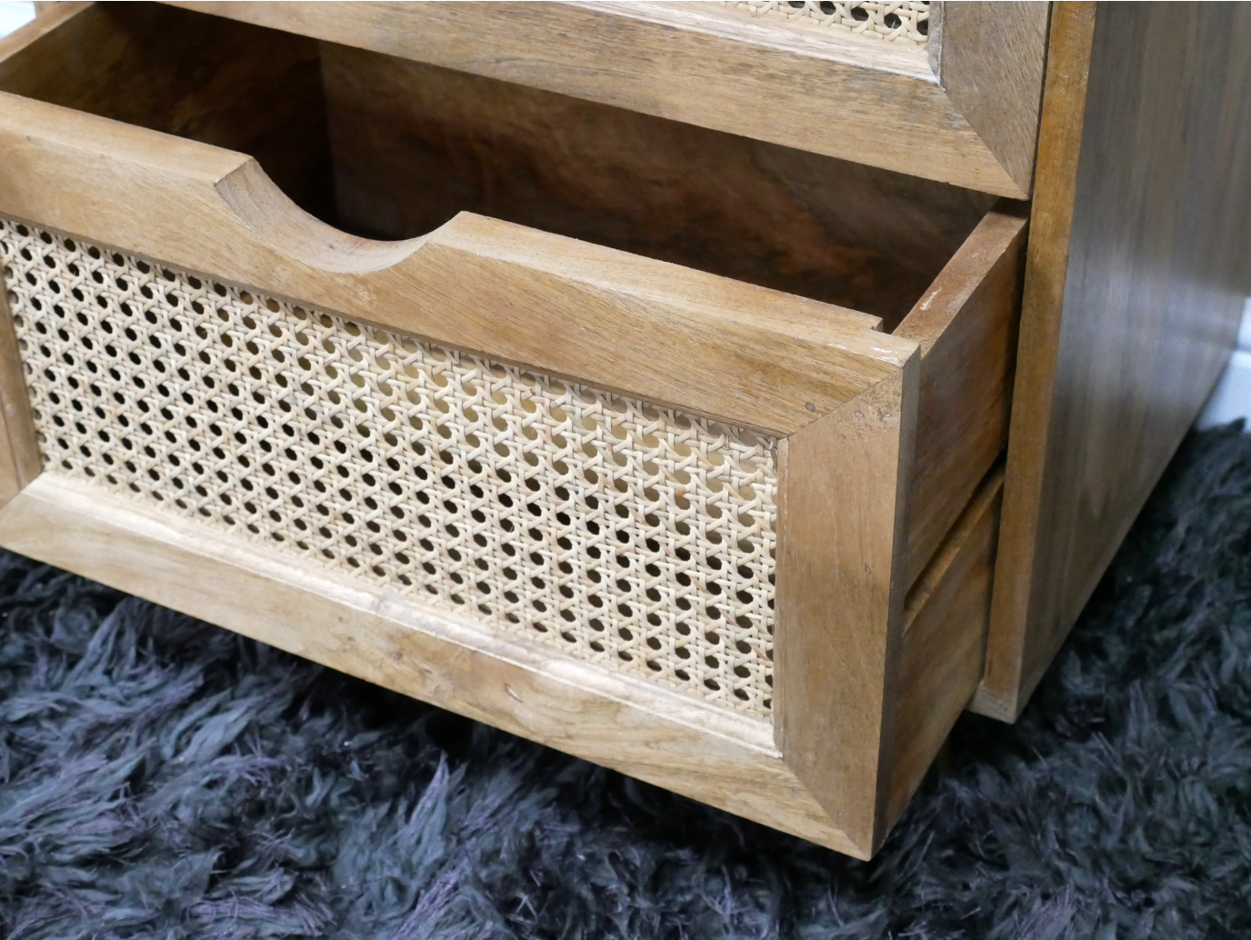 2 Drawer Rattan Bedside