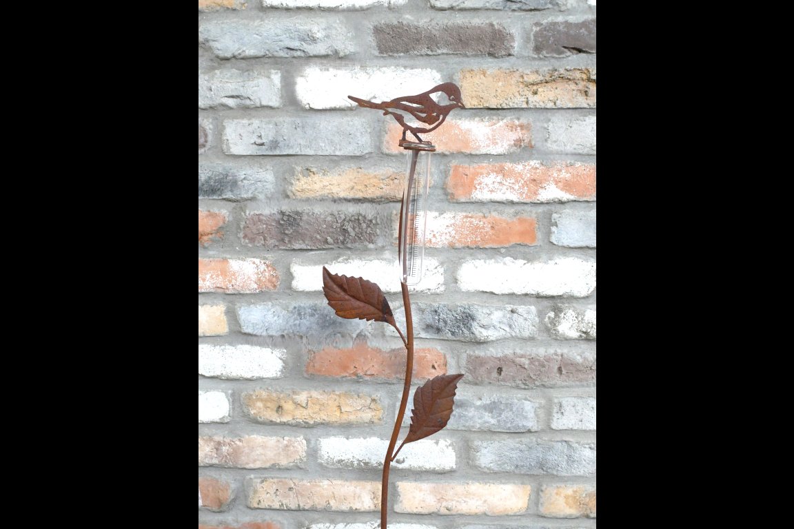 Rusty Bird Stake Rain Catcher