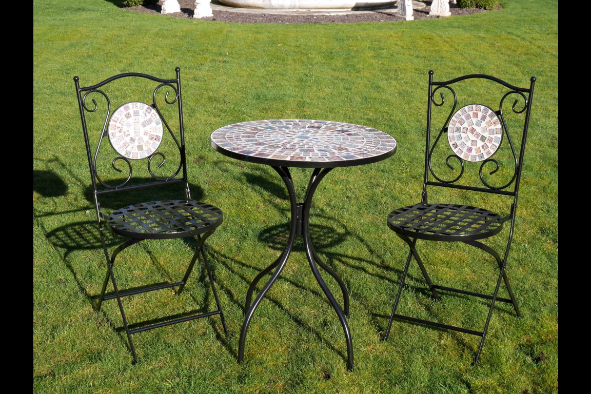 Mosaic Table & Two Chairs (T42)