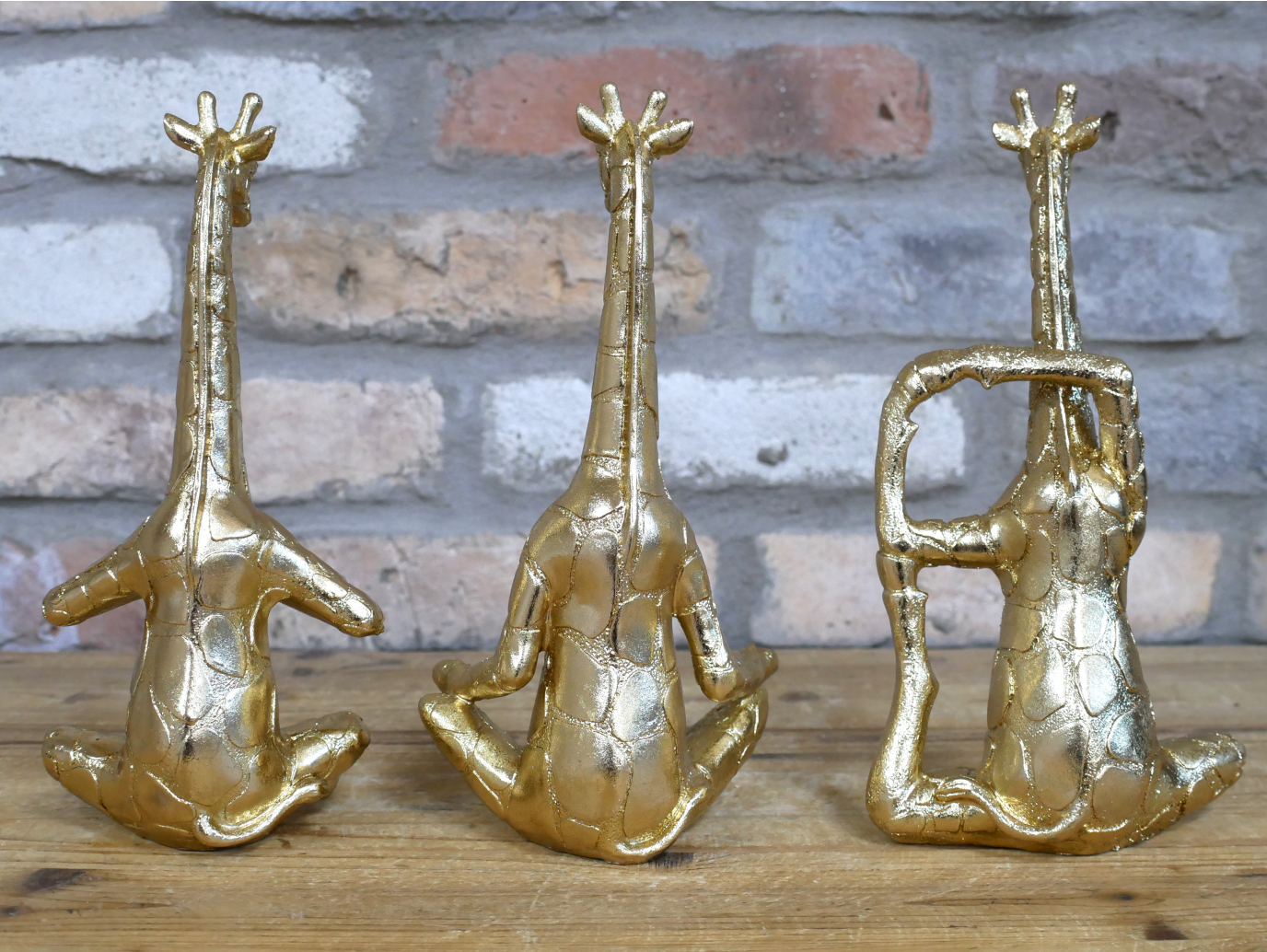 Set Of 3 Yoga Giraffes