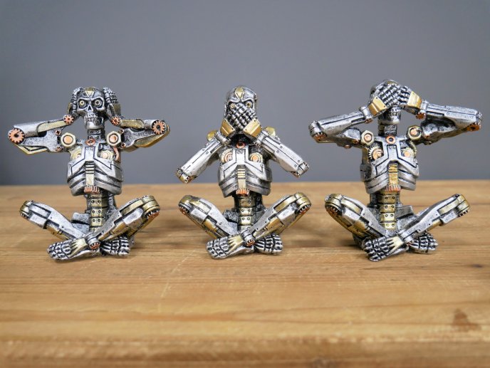 Set Of 3 Steampunk Skeletons