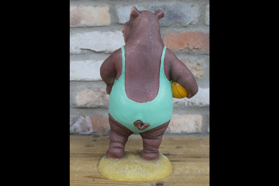 Hippo With Volleyball