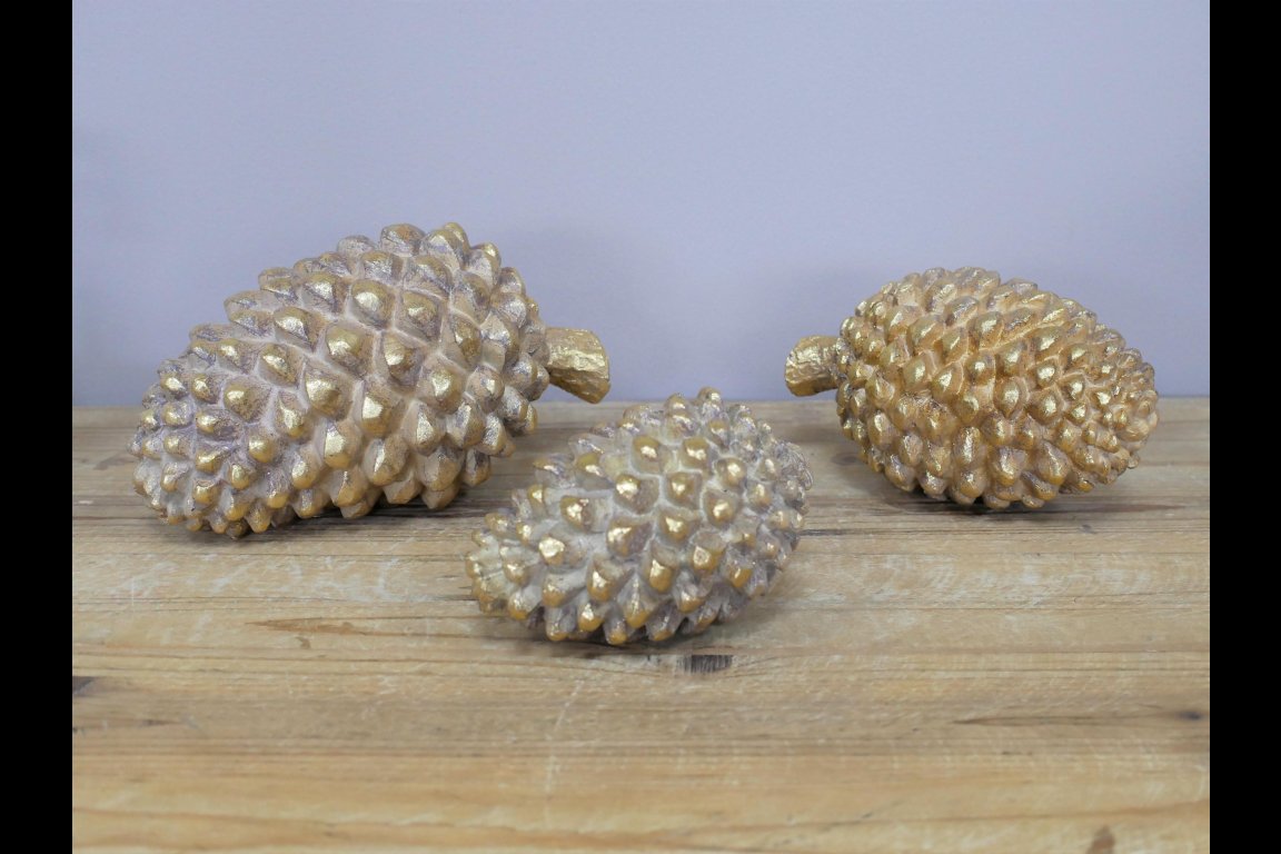 Set Of Three Pinecones