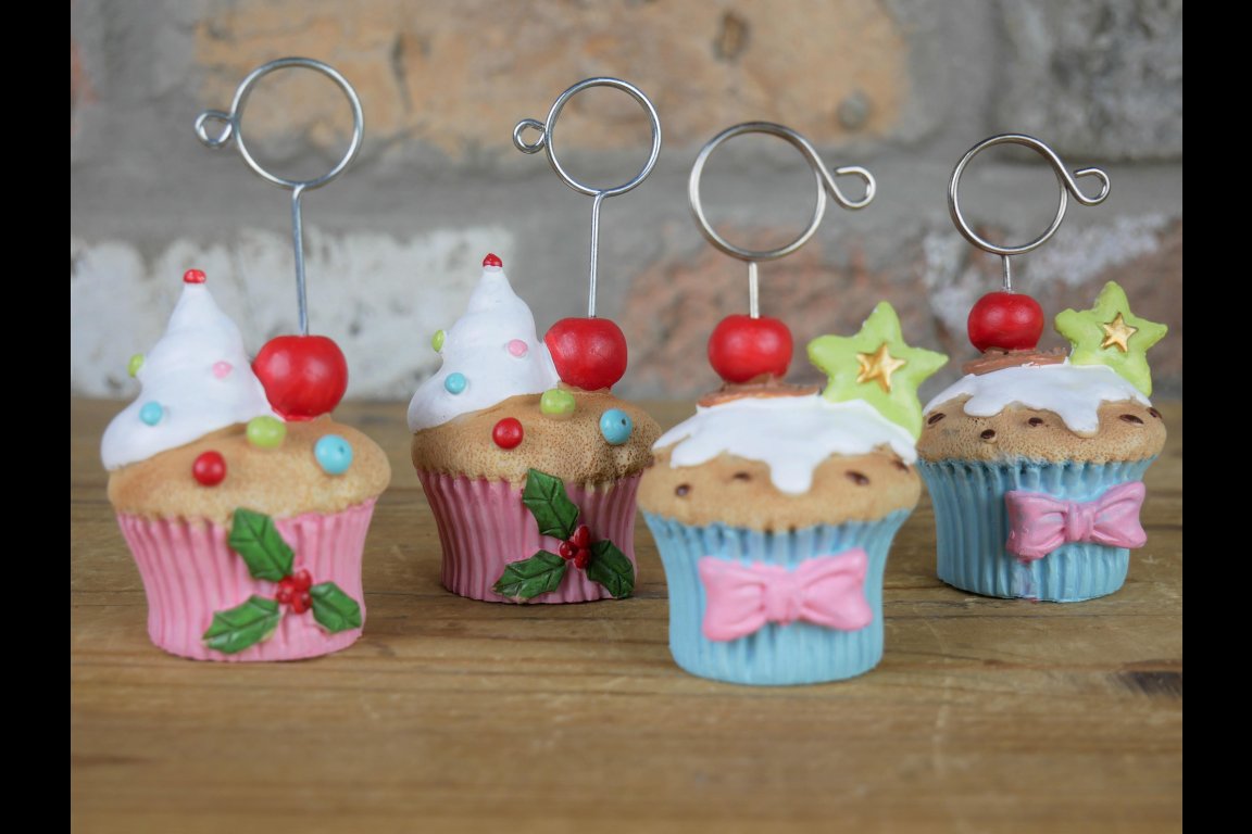 Set Of 4 Cupcake Name Card Holder