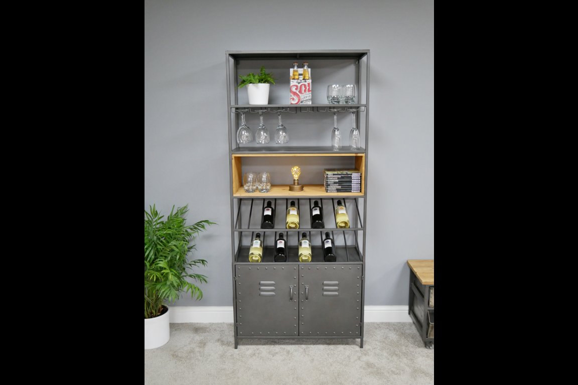 Retro Industrial Wine Cabinet