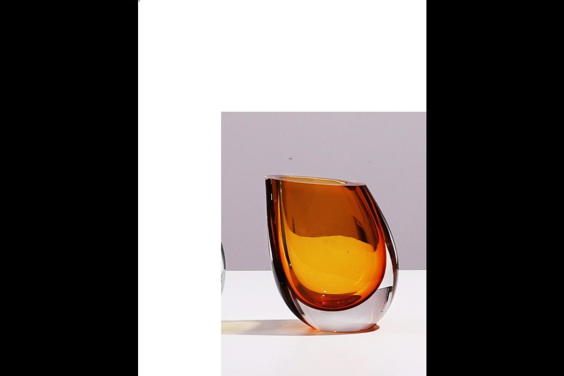 Small Amber Glass Vase
