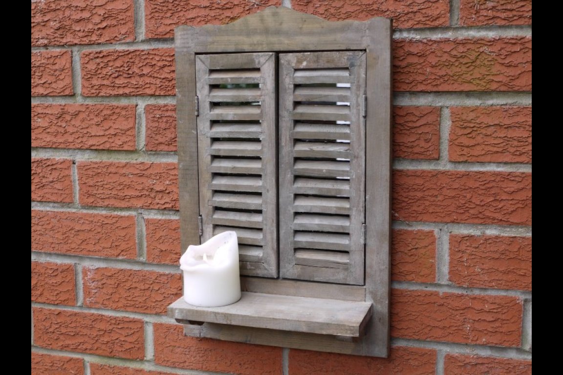 Shutter Mirror With Shelf