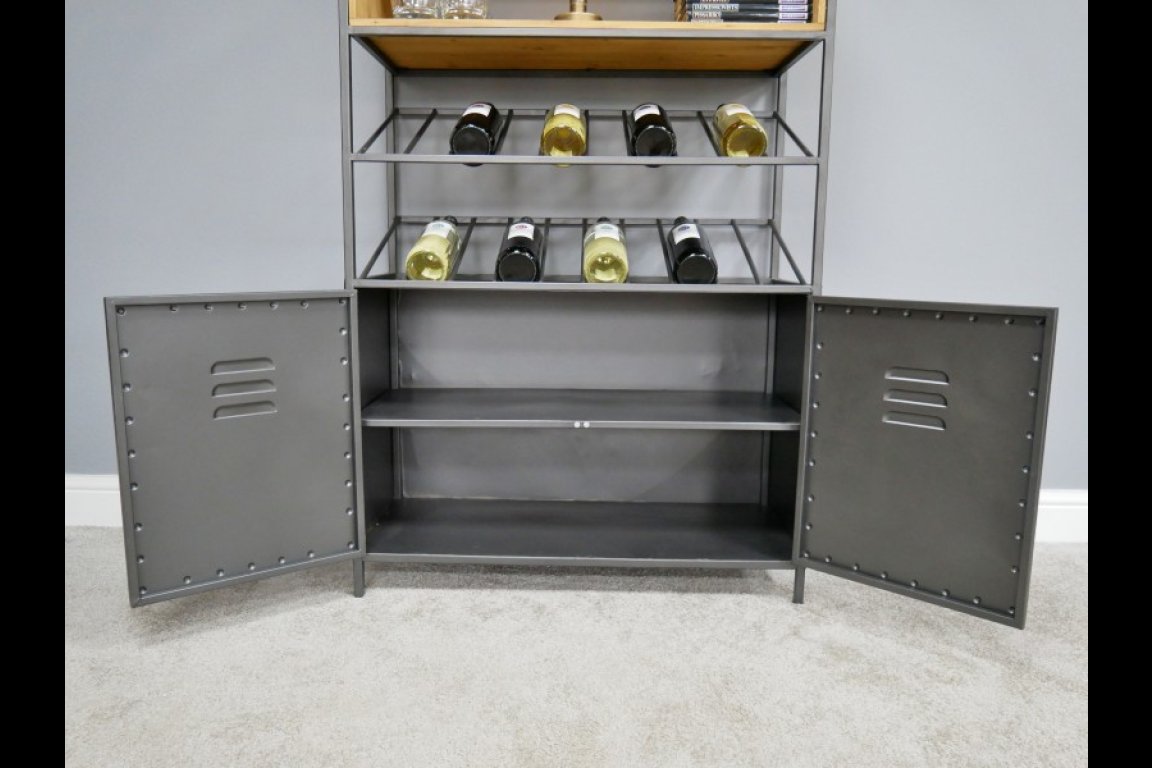Retro Industrial Wine Cabinet