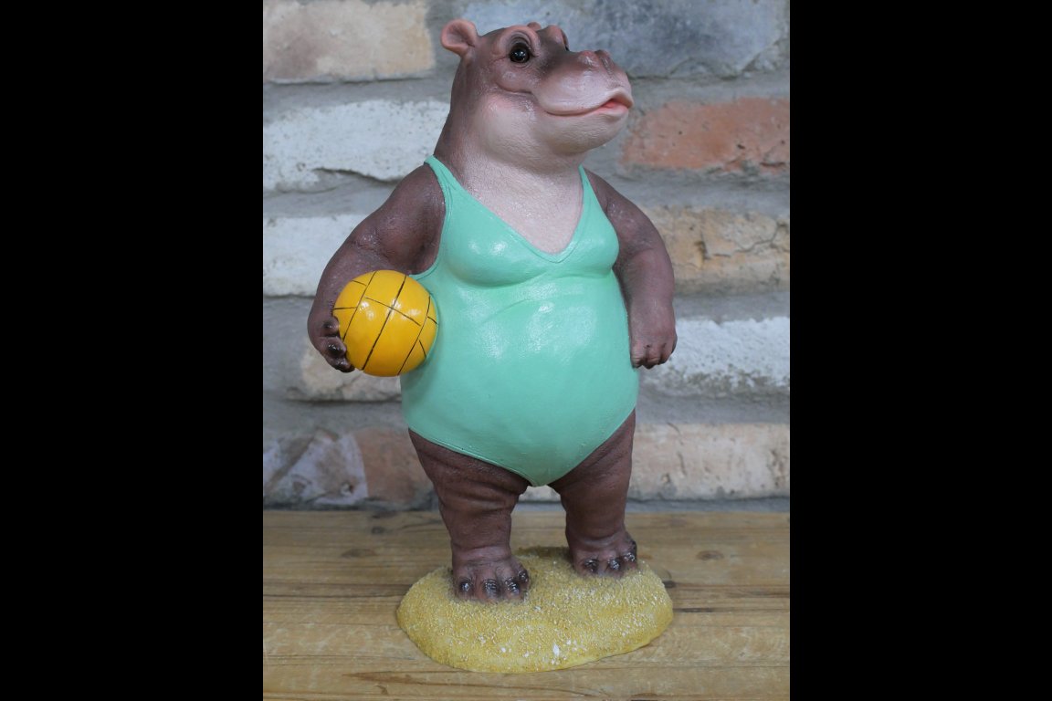 Hippo With Volleyball