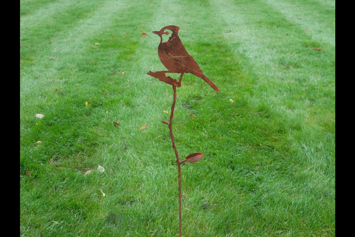 Rusty Bird On Branch Stake