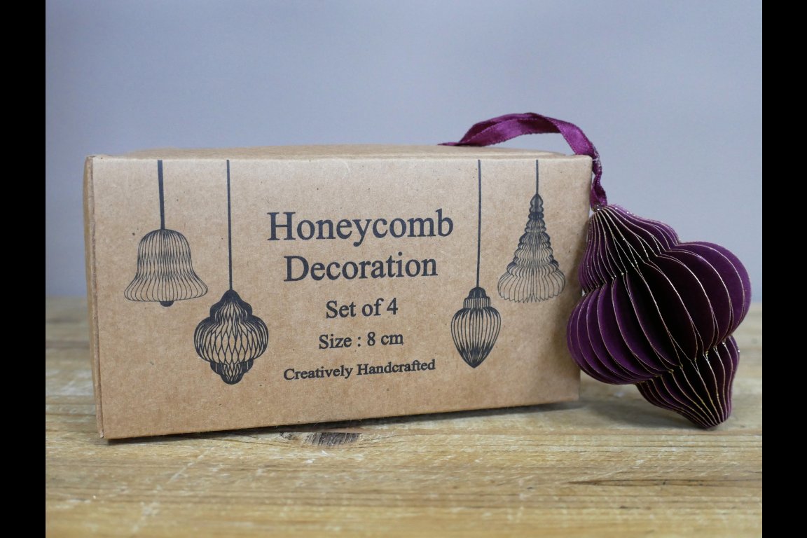Set of 4 Decorations (8cm) - Purple