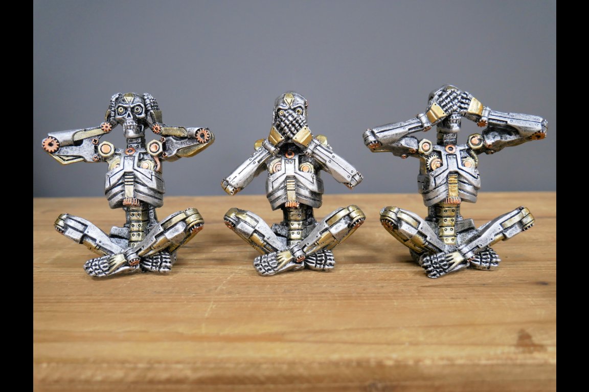 Set Of 3 Steampunk Skeletons